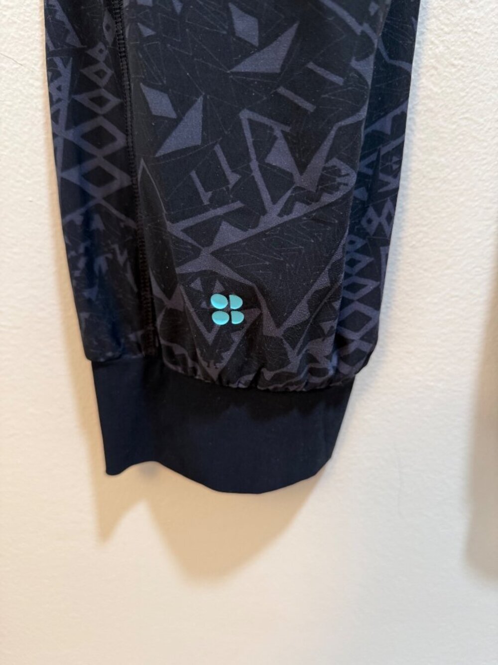 Sweaty Betty Black Geo Print XS Workout Joggers With Ribbed Cuffs & High Waistba - Picture 6 of 6